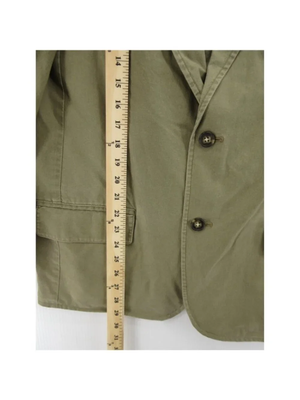 VGT LL Bean Sport Coat 38 Olive Blazer Jacket Safari Utility Canvas